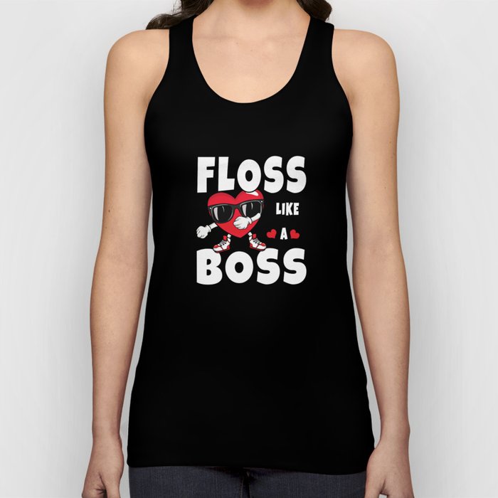 Floss Boss Dabbing Dab Hearts Day Valentines Day Tank Top