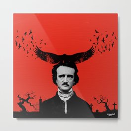 Edgar Allan Poe / Raven / Digital Painting Metal Print