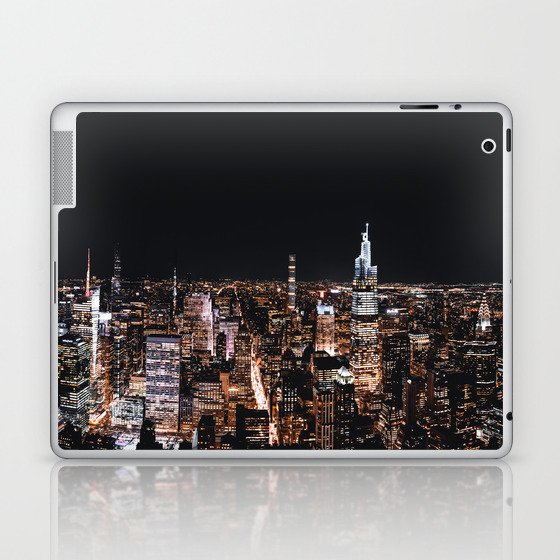 New York City Skyline at Night | Panoramic Photography Laptop & iPad Skin