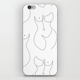 Fine Curve Line / Naked woman's body drawing iPhone Skin