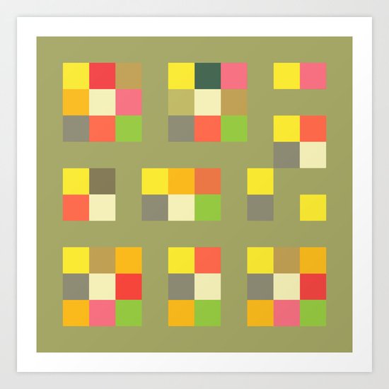 Citrus Squares Art Print