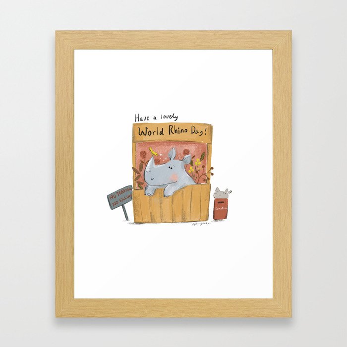 have a lovely rhino day Framed Art Print