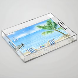 Sittin' on the Dock Watchin' Boats - Coastal Collection Acrylic Tray