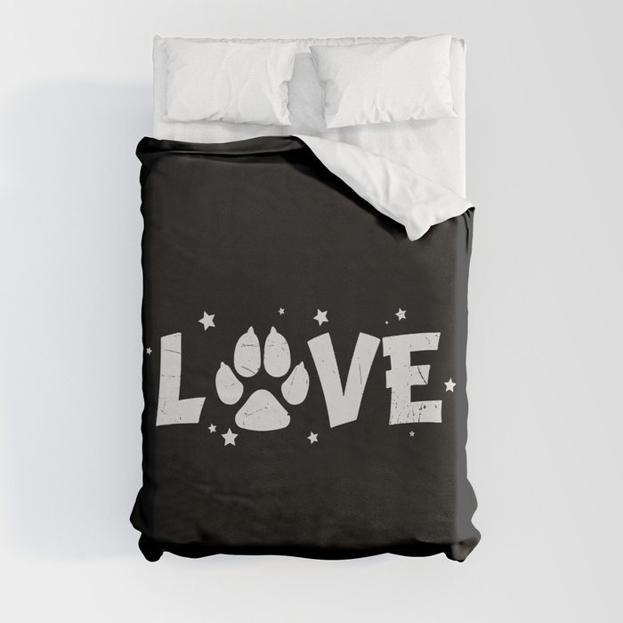 Paw Love Pet Lover Dog Cat Duvet Cover