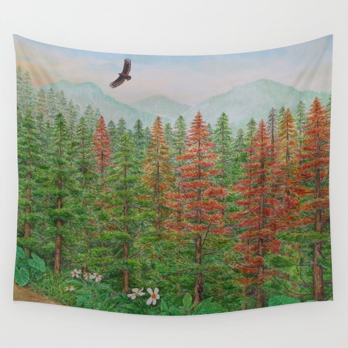 A Day of Forest(8). (coniferous forest) Wall Tapestry