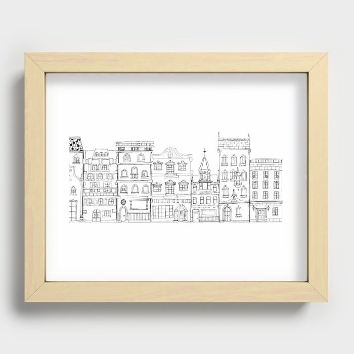 Quirky Houses Recessed Framed Print