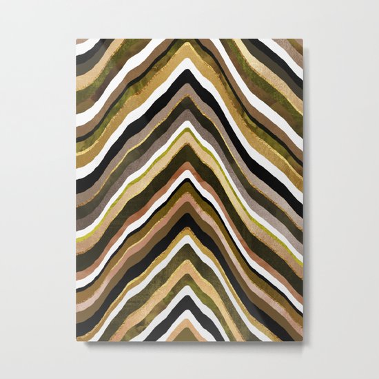 Green/Yellow/Brown Slice Metal Print
