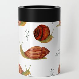 cute watercolor snails Can Cooler