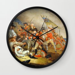 John Trumbull - The Death of General Warren at the Battle of Bunker Hill, 17 June 1775 Wall Clock
