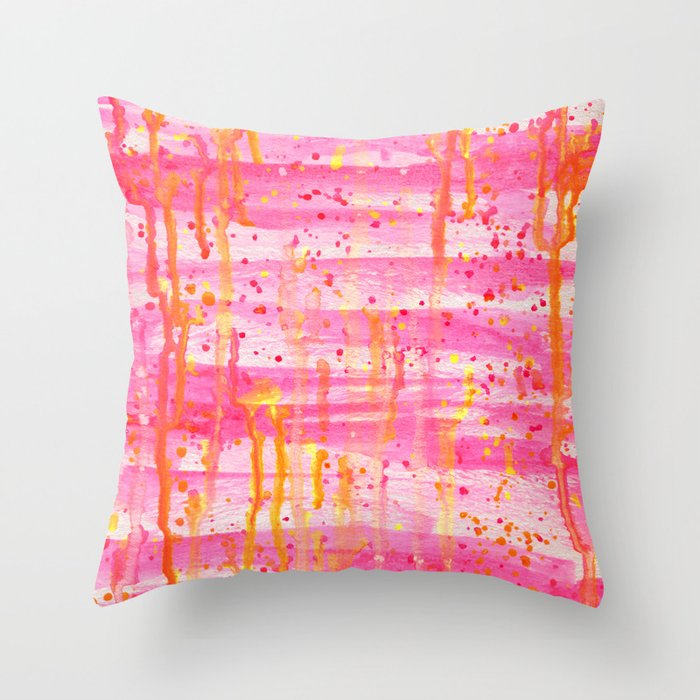 Confetti Abstract High Flow Acrylic Painting Throw Pillow