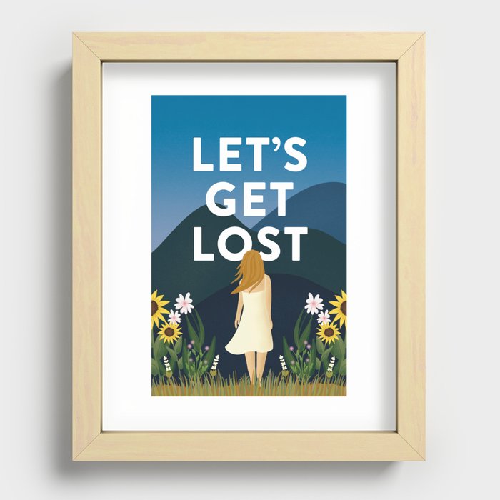 Let's Get Lost Print Recessed Framed Print