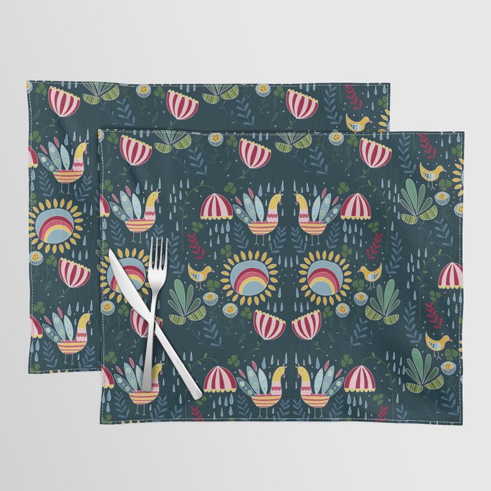 Skandinavien Retro Flowers Placemat