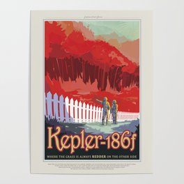 Retro Space Travel Poster NASA-Kepler-186f. Poster