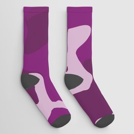 Shades of Purple Hibiscus Camo Pattern Socks