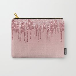 Dripping Rose Gold Glitter Carry-All Pouch