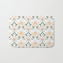 Lily White Floral Pattern Bath Mat