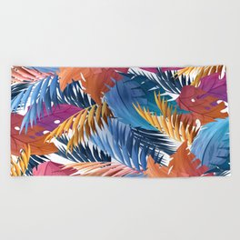 Tropical with Leaves Beach Towel
