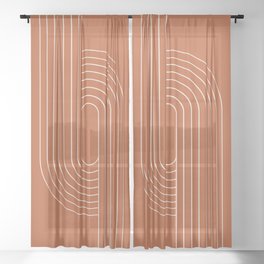 Oval Lines Abstract II Sheer Curtain