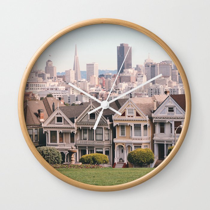 Painted Ladies San Francisco, Fine Art Photography Wall Clock