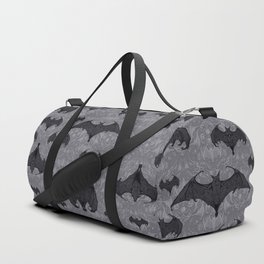 Balinese Bat Colony Print - Gray Duffle Bag