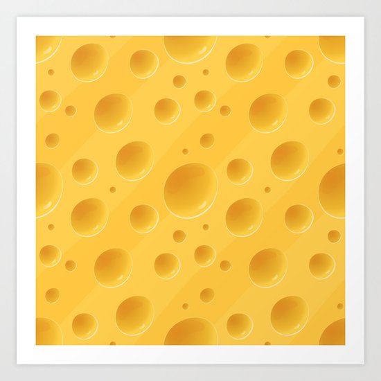 Orange Cheese Texture - Food Pattern Art Print