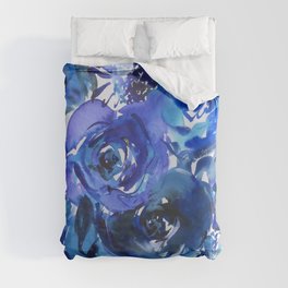 blue rose bouquet Duvet Cover
