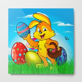 Easter bunny rabbit with Easter basket Metal Print | Eastereggs, Cartoon, Easterrabbit, Cute, Rabbit, Cartoonrabbit, Cartoonbunny, Bunnycartoon, Bunnyeaster, Easterbunny 
