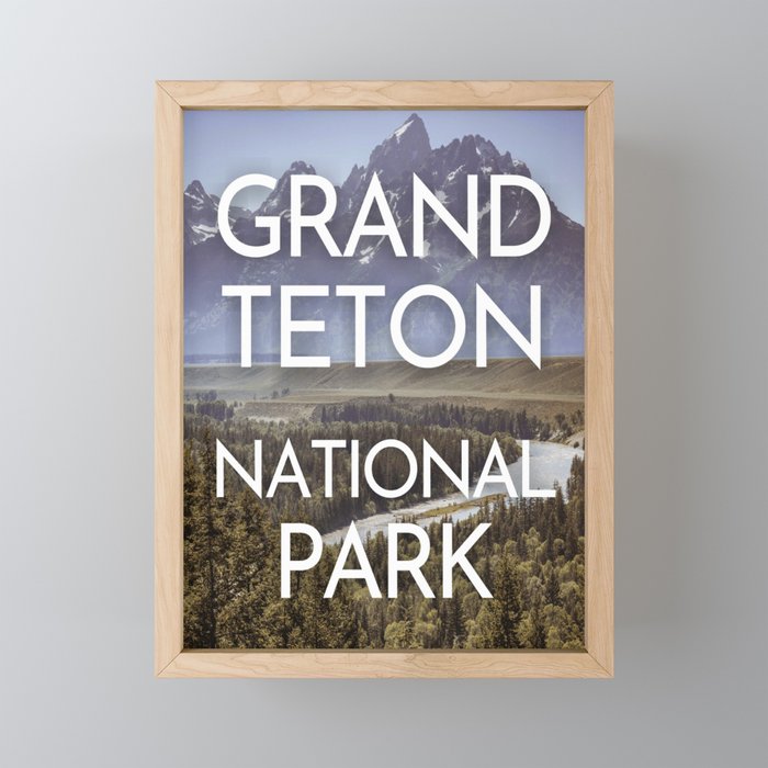 Grand Teton National Park Wyoming Landscape Photography Print Framed Mini Art Print
