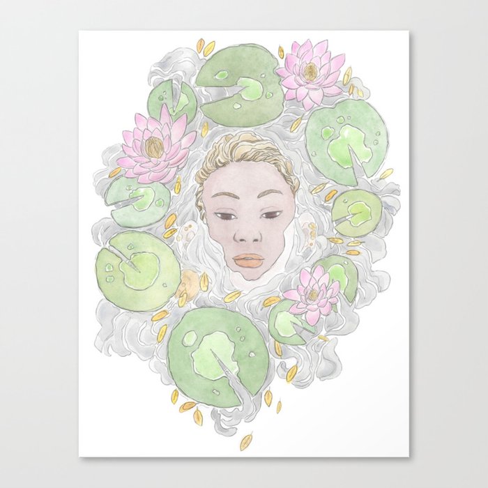 Water Lily Lady Canvas Print