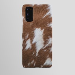 Brown and White Cowhide, Cow Skin Pattern, Farmhouse Decor Android Case
