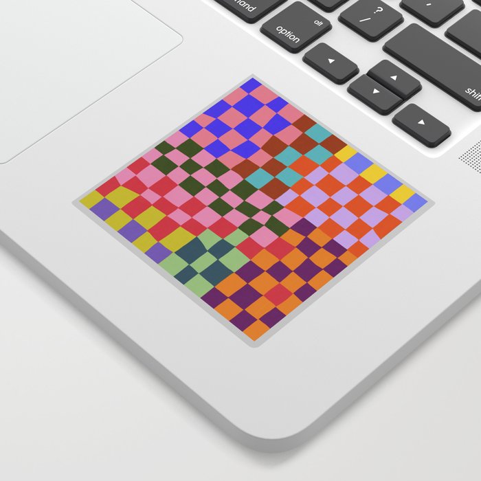 Colorful pastel checker tile  Sticker
