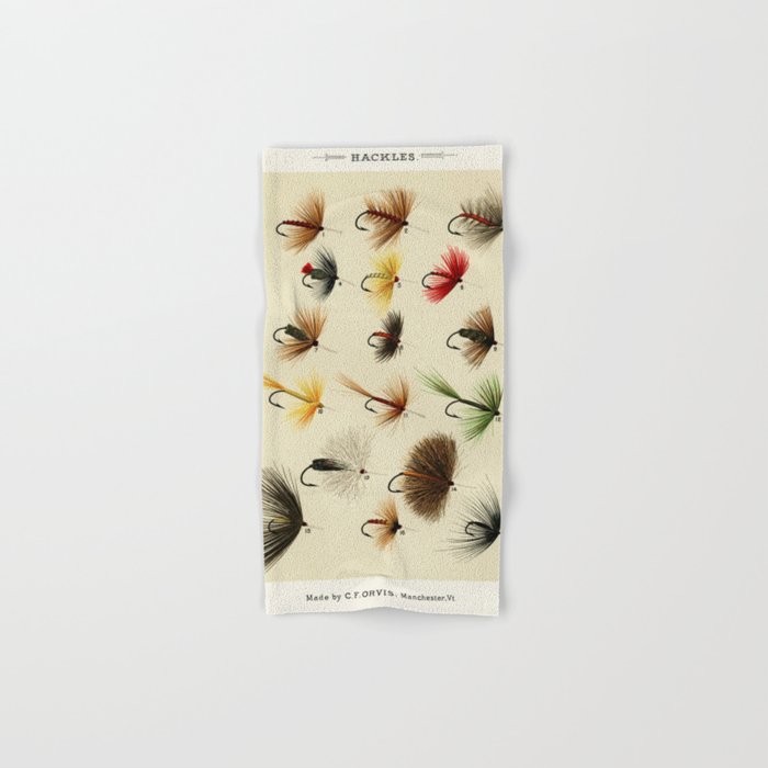 Hackles - Flies - Fly Fishing Lure Hand & Bath Towel by SFT Design