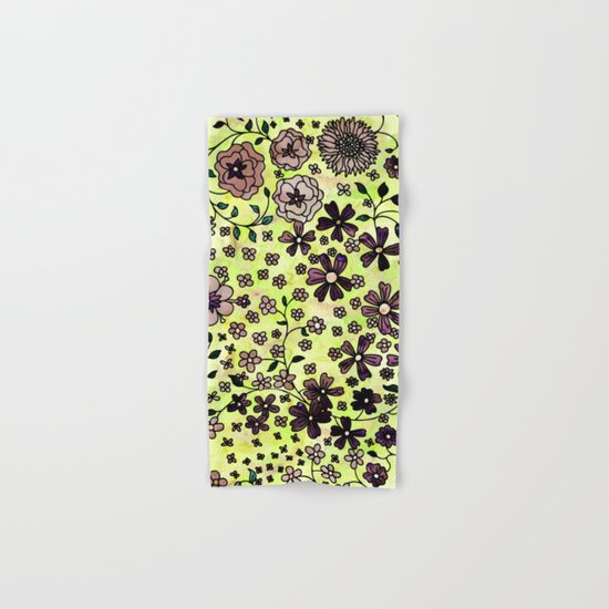 Brown Small Flowers Hand & Bath Towel