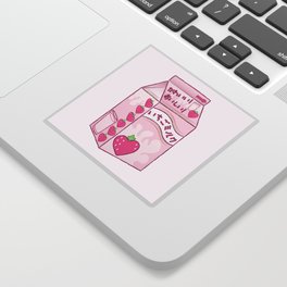 Kawaii Strawberry Milk Sticker