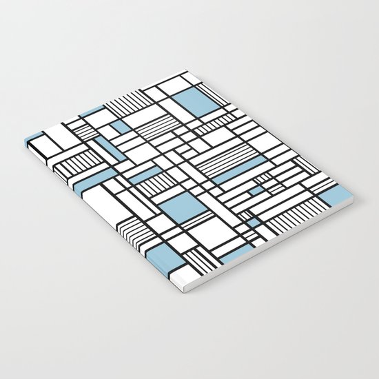 Map Lines Sky Blue Notebook