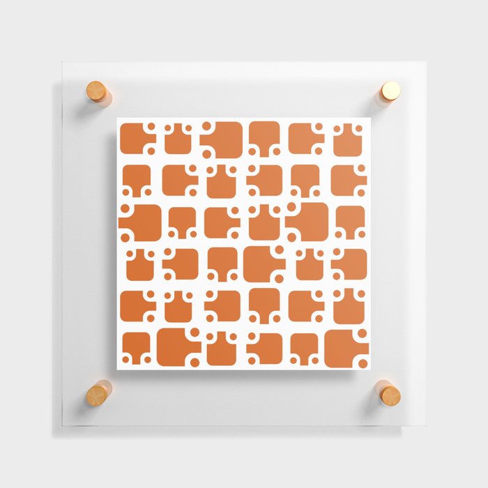 Mid Century Modern Abstract Pattern Burnt Orange 1 Floating Acrylic Print
