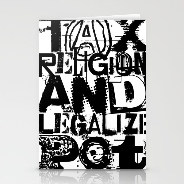 Tax Religion and Legalize Pot Stationery Cards