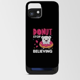Cute Polar Bear Funny Animals In Donut Pink iPhone Card Case