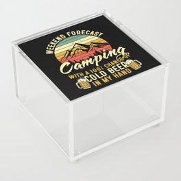 Funny Weekend Forecast Camping Beer Acrylic Box