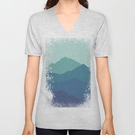 Blue Mountains V Neck T Shirt
