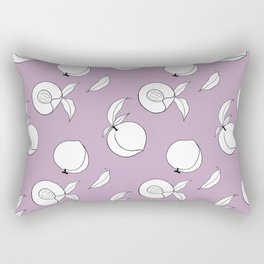 minimalist line art peach and leaf on pale pink Rectangular Pillow