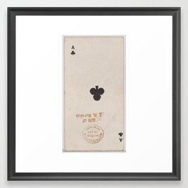 Ace of Clubs (black), from the Playing Cards series (N84) for Duke brand cigarettes Framed Art Print