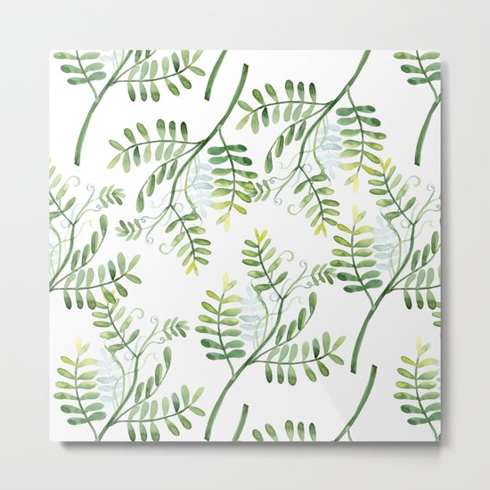 Forest Ferns Pattern Metal Print