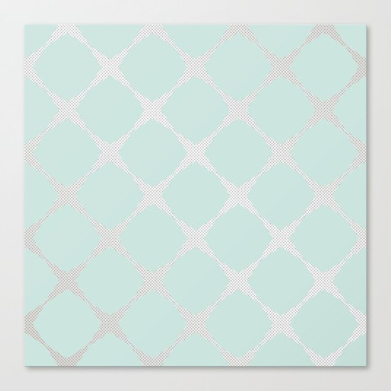 Polka Dots & Mint Tiles Canvas Print