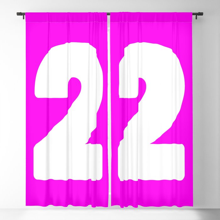 2 (White & Magenta Number) Blackout Curtain