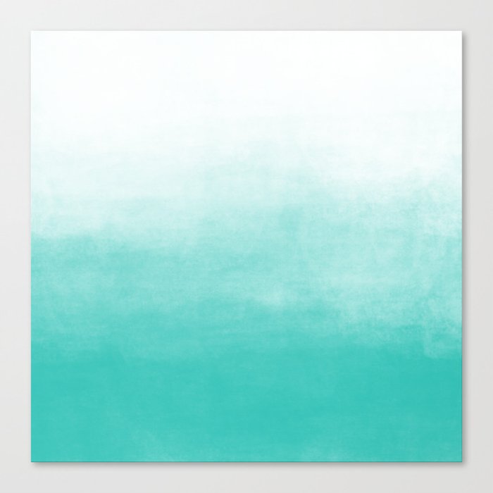 Ombre Paint Color Wash (aqua/white) Canvas Print