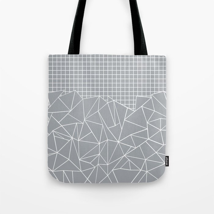 Abstract Outline Grid Grey Tote Bag