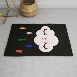 Cute cloud with colorful raindrops Rug