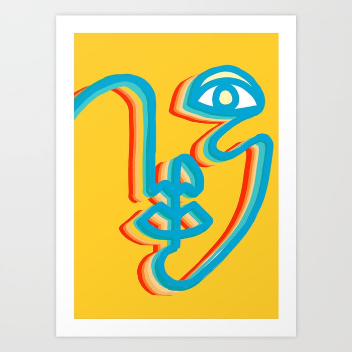 Groovy Two Faced Art Print