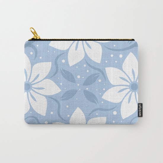 Magical Blue Flower Pattern Carry-All Pouch